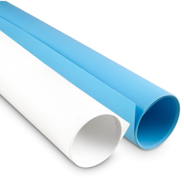 Zestaw teł fotograficznych pcv white, blue 100x200